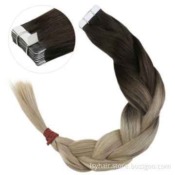 Super Highlight Bayalage Color Tape Hair Extensions,Mega Waterproof Human Hair Adhesive Replaceable 3m Tpae In Eurasian Hair